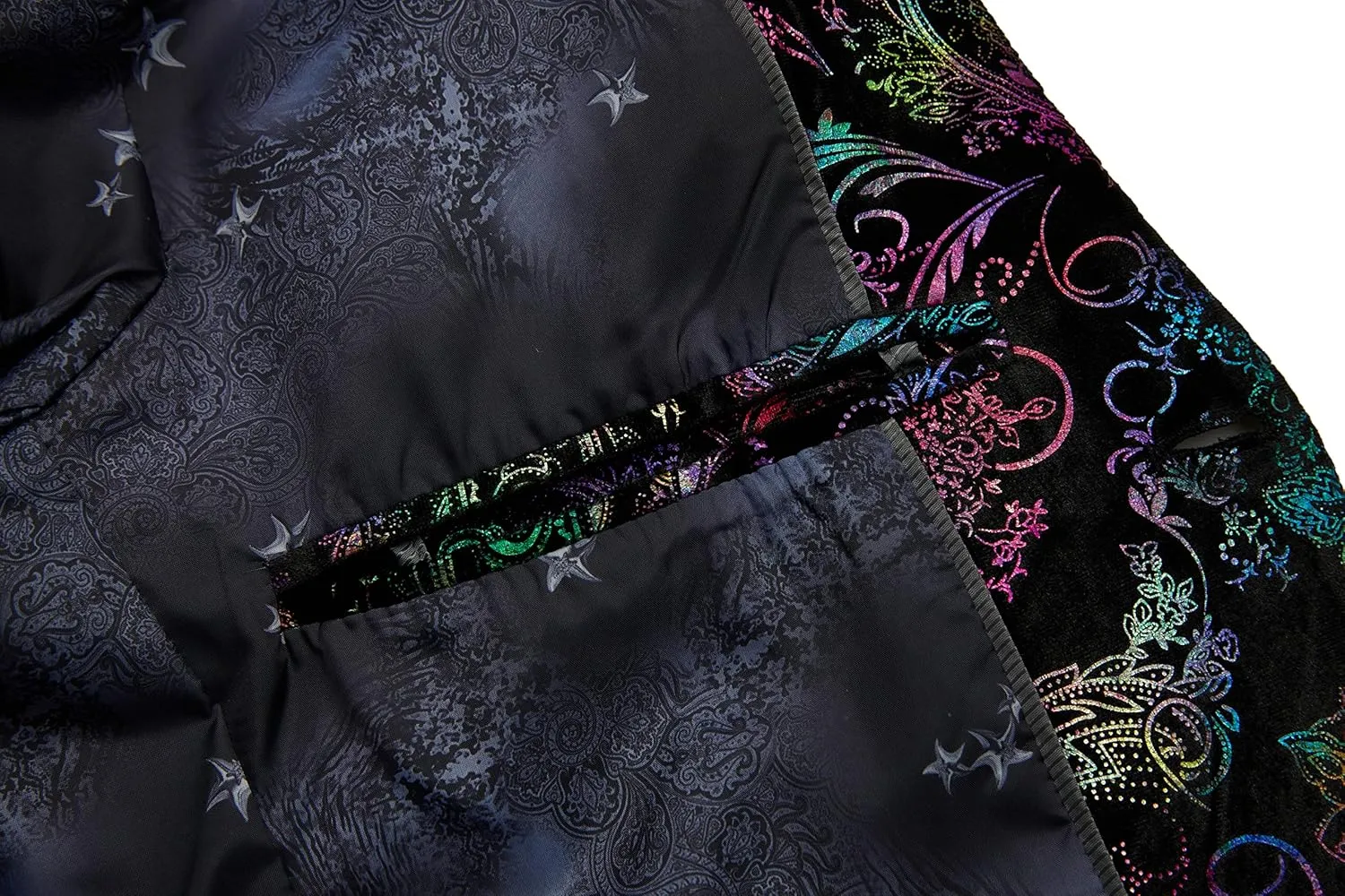 MAGE MALE Men's Dress Party Floral Suit Jacket Notched Lapel Slim Fit Two Button Stylish Blazer