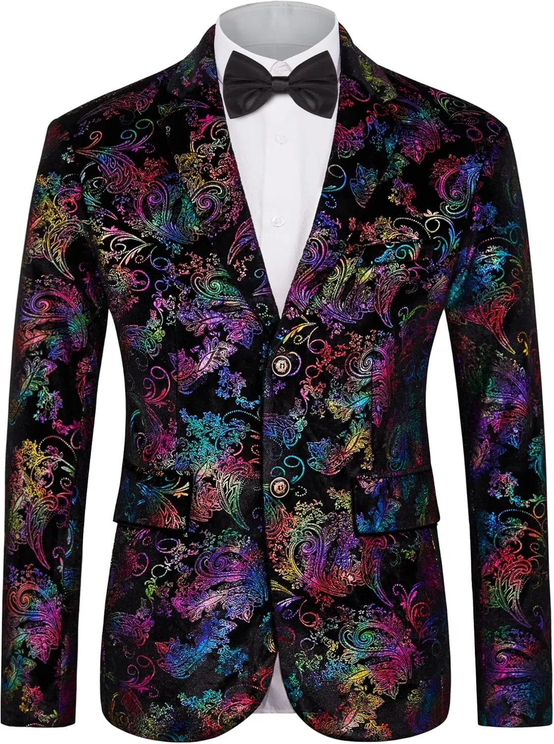 MAGE MALE Men's Dress Party Floral Suit Jacket Notched Lapel Slim Fit Two Button Stylish Blazer