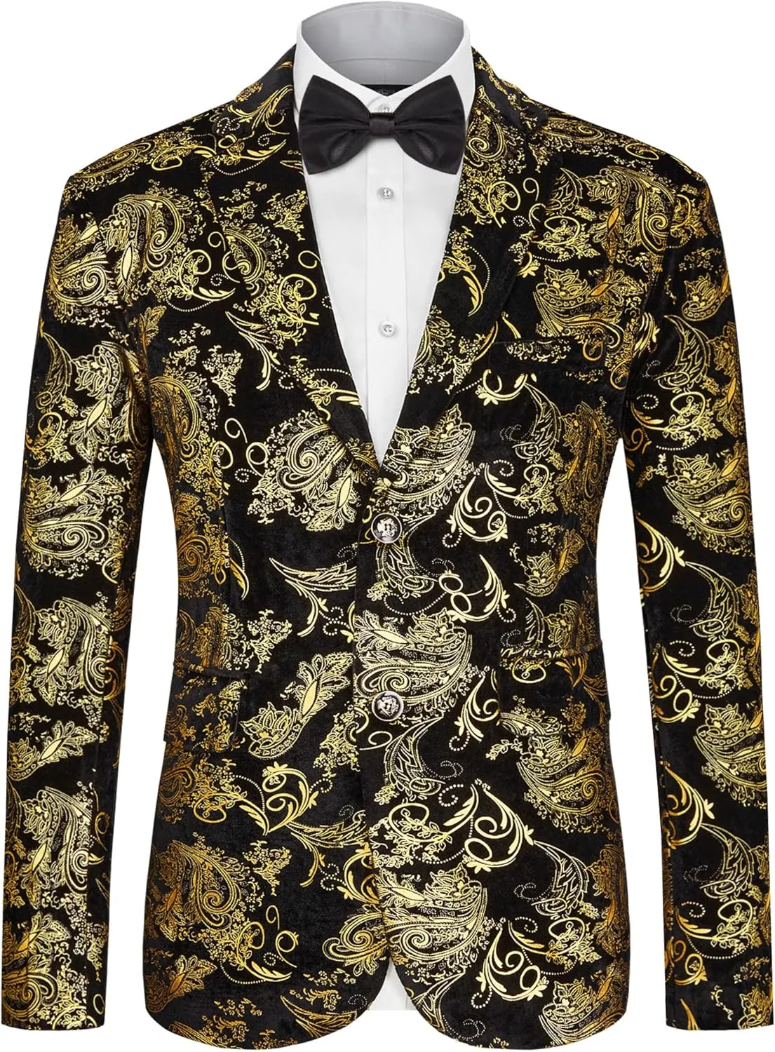 MAGE MALE Men's Dress Party Floral Suit Jacket Notched Lapel Slim Fit Two Button Stylish Blazer