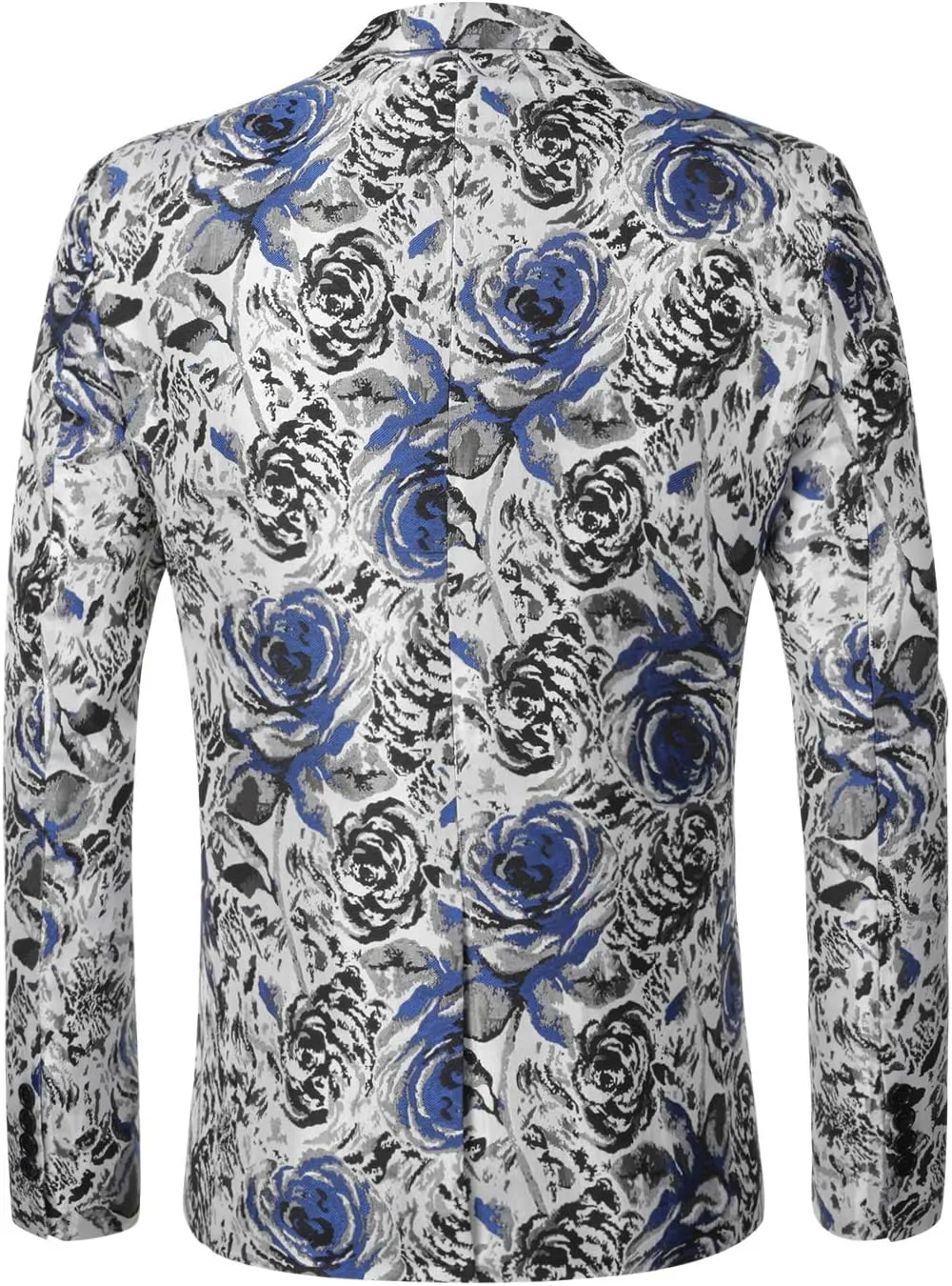 MAGE MALE Men's Floral Blazer Two Button Dress Party Suit Jacket Notched Lapel Slim Fit Stylish Top