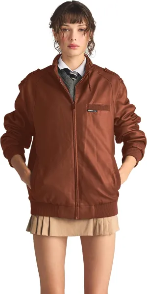 Members Only Women's Faux Leather Iconic Racer Jacket