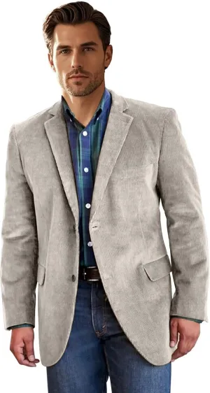 Men Suit Corduroy Blazer Formal Single Breasted British-Style Fashion Suit Coat for Men Wedding Clothing