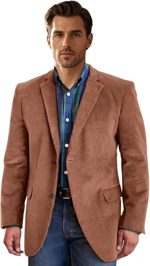Men Suit Corduroy Blazer Formal Single Breasted British-Style Fashion Suit Coat for Men Wedding Clothing