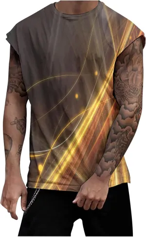 Mens 3D Tank Tops Novelty Graphic Breathable Quick Dry Sleeveless Beach Shirts Workout Bodybuilding T Shirt S-3XL