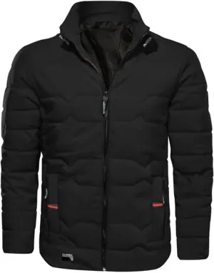 Mens Autumn And Winter Fashion Casual Collar Solid Color Padded Warm Cotton Coat Cotton Mens plus Size Winter