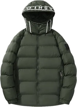 Men's Autumn And Winter Jacket Coat Leisure Plus Size Light Zip Pocket Cotton Padded Warm Soft Hooded Men Coat
