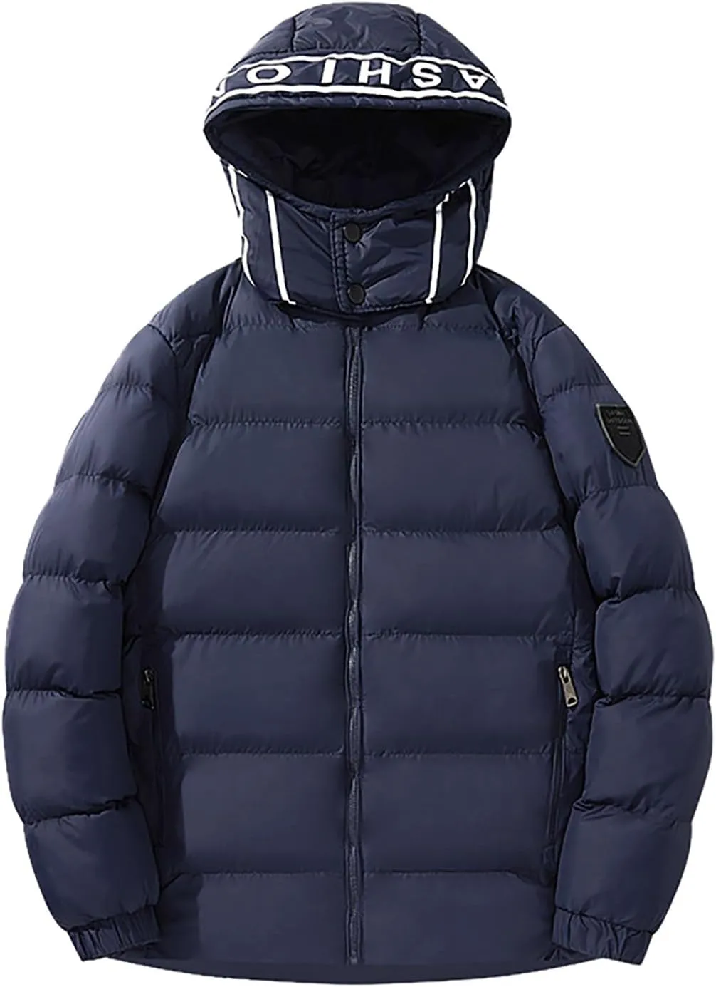 Men's Autumn And Winter Jacket Coat Leisure Plus Size Light Zip Pocket Cotton Padded Warm Soft Hooded Men Coat