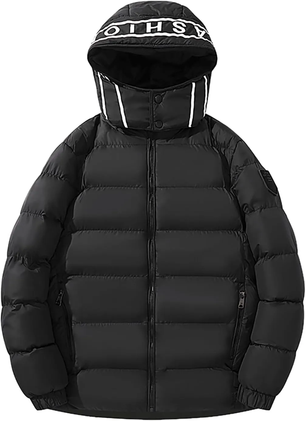 Men's Autumn And Winter Jacket Coat Leisure Plus Size Light Zip Pocket Cotton Padded Warm Soft Hooded Men Coat