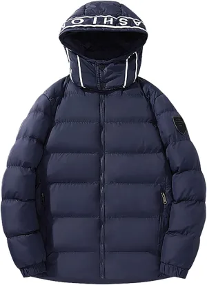 Men's Autumn And Winter Jacket Coat Leisure Plus Size Light Zip Pocket Cotton Padded Warm Soft Hooded Men Coat