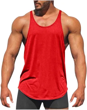 Men's Bodybuilding Stringer Tank Tops Quick Dry Athletic Workout T Shirts Sleeveless Muscle Fitness Tee