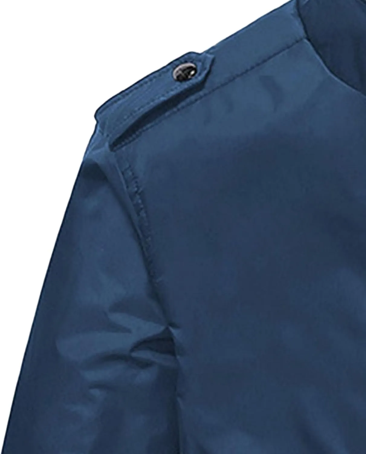 Men's Casual Cotton Bomber Jacket Stand Collar Lightweight Flannel Jacket Casual Loose Padded Cargo Coats
