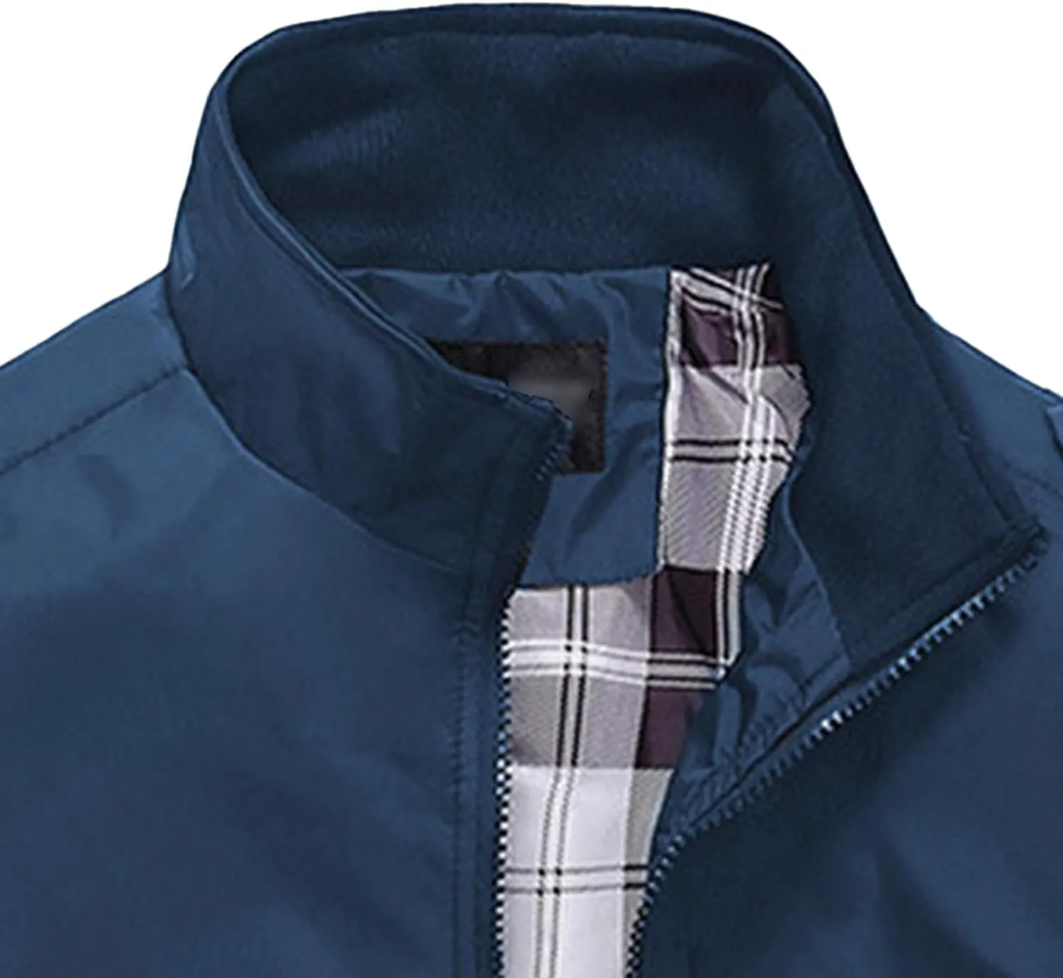 Men's Casual Cotton Bomber Jacket Stand Collar Lightweight Flannel Jacket Casual Loose Padded Cargo Coats