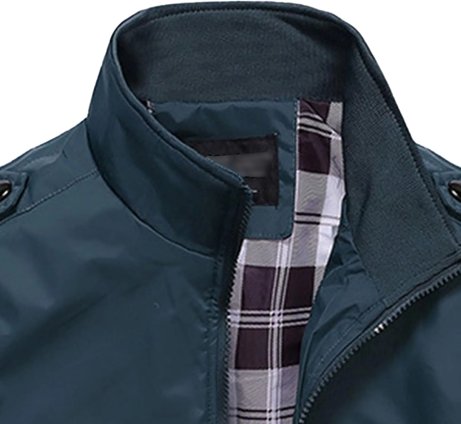 Men's Casual Cotton Bomber Jacket Stand Collar Lightweight Flannel Jacket Casual Loose Padded Cargo Coats