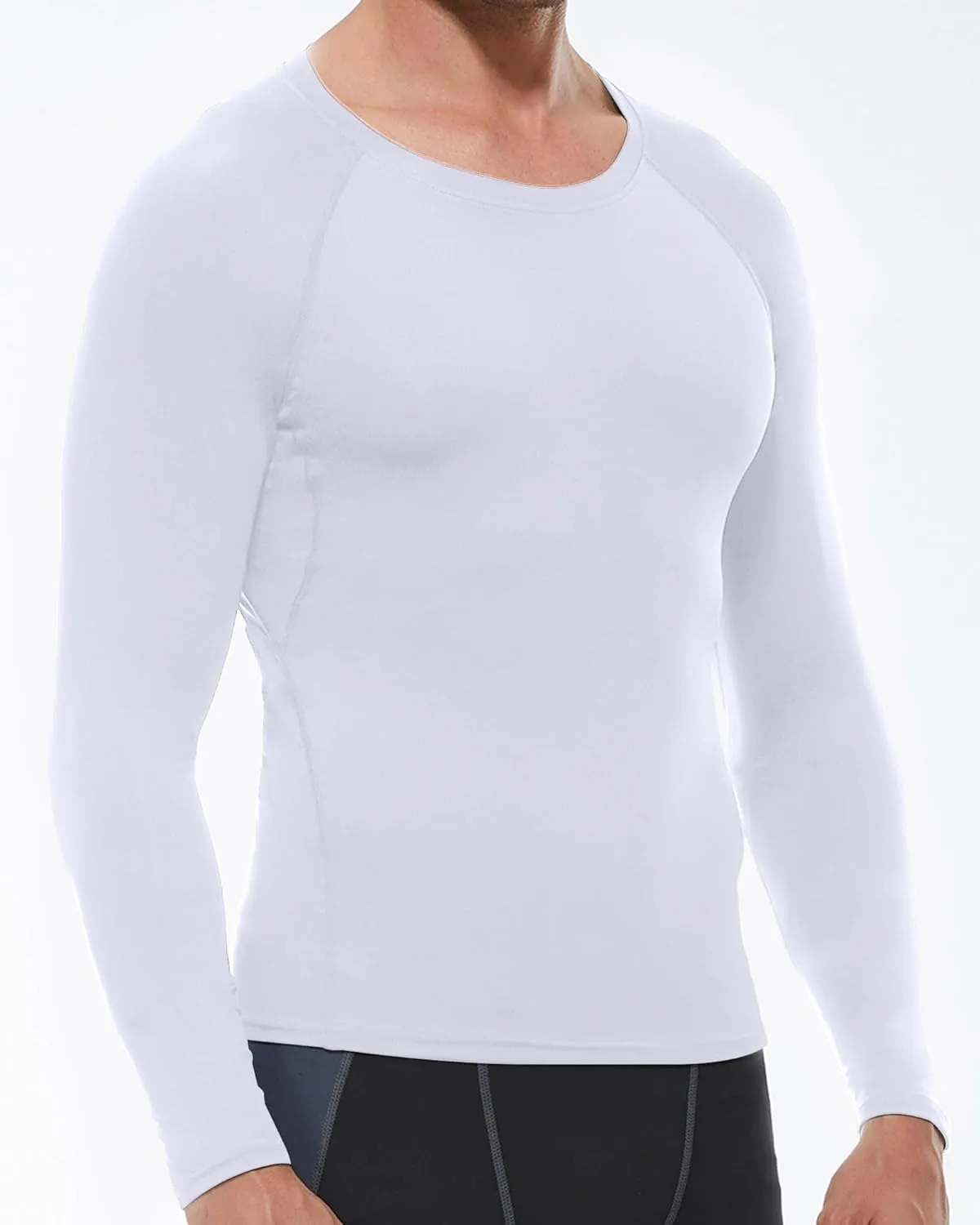 Men's Compression Shirt Long Sleeve Cool Dry Athletic Sports Baselayer Undershirts Running Workout Gym Top T-Shirt