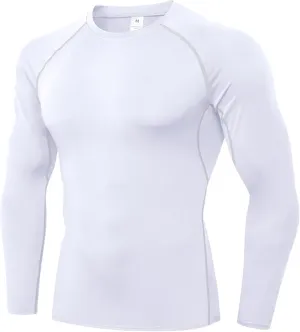 Men's Compression Shirt Long Sleeve Cool Dry Athletic Sports Baselayer Undershirts Running Workout Gym Top T-Shirt