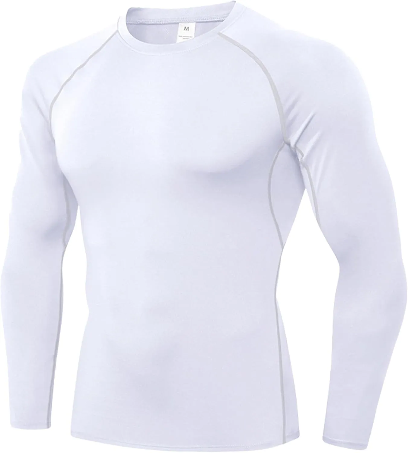 Men's Compression Shirt Long Sleeve Cool Dry Athletic Sports Baselayer Undershirts Running Workout Gym Top T-Shirt