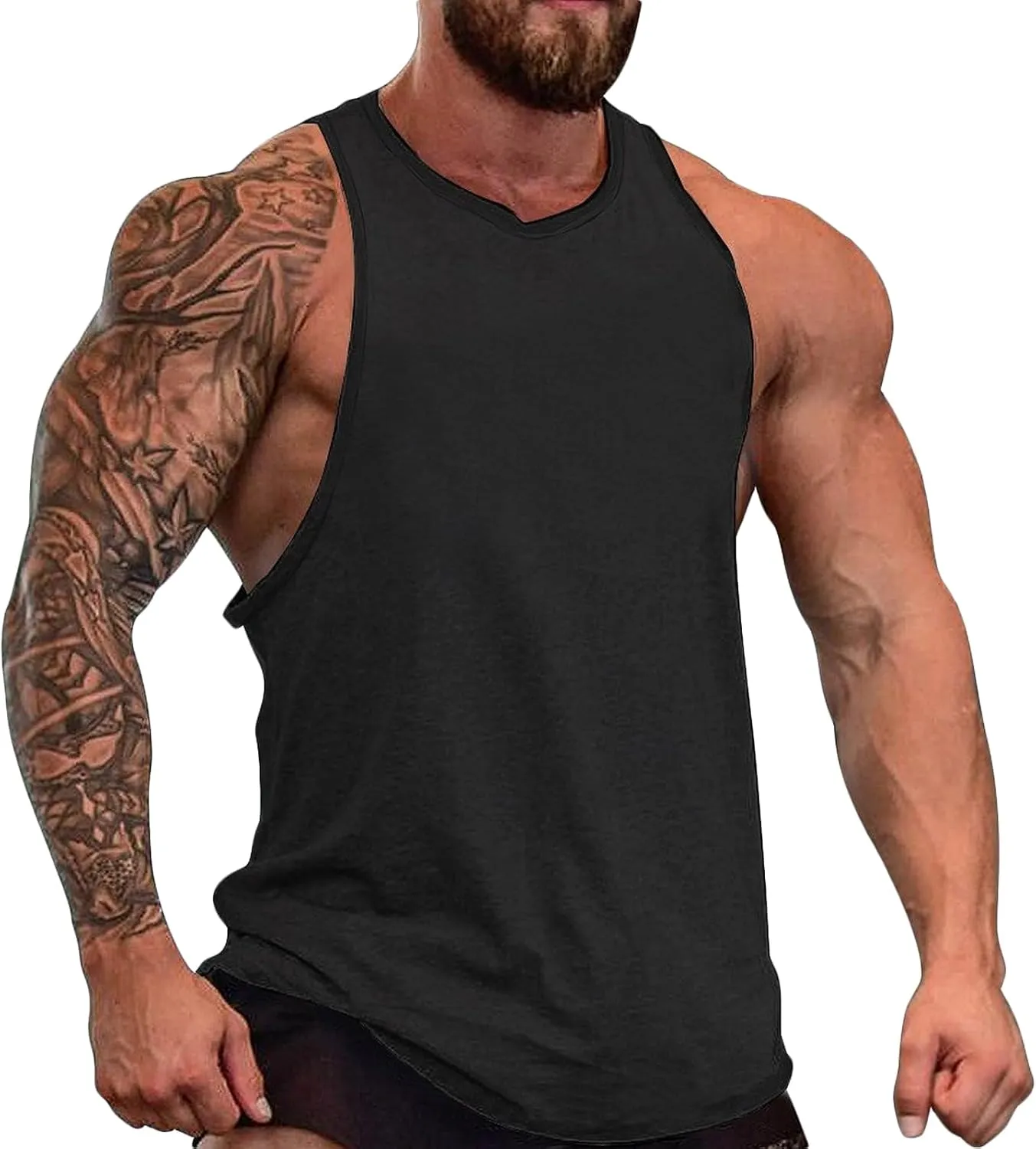 Mens Cotton Tank Tops Breathable Summer Quick Dry Cool Fitness Muscle Basic Sleeveless Shirt