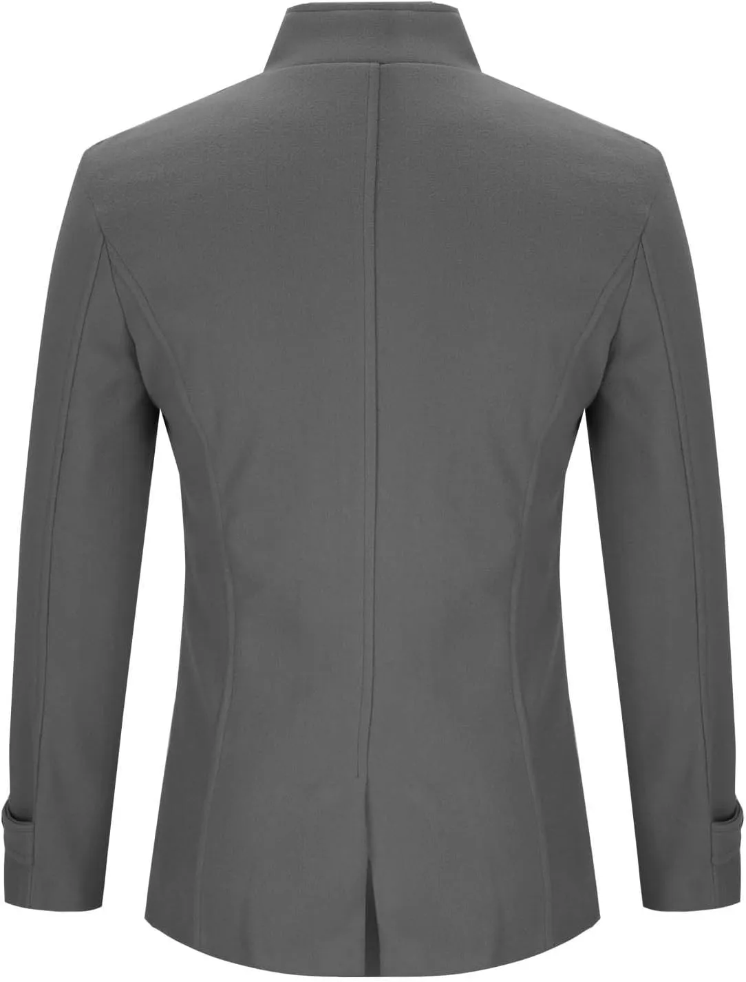 Men's Double Breasted Pea Coat Stylish Casual Wool Blend Trench Coats Slim Fit Lapel Business Jacket Outerwear