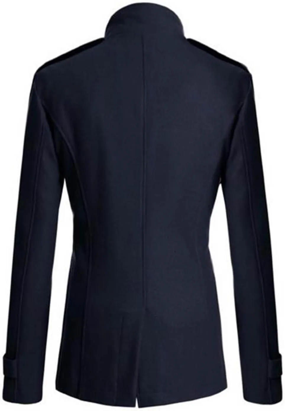 Men's Double Breasted Pea Coat Stylish Casual Wool Blend Trench Coats Slim Fit Lapel Business Jacket Outerwear