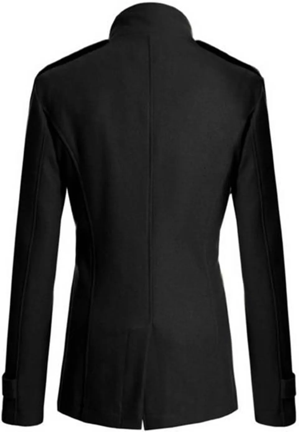 Men's Double Breasted Pea Coat Stylish Casual Wool Blend Trench Coats Slim Fit Lapel Business Jacket Outerwear