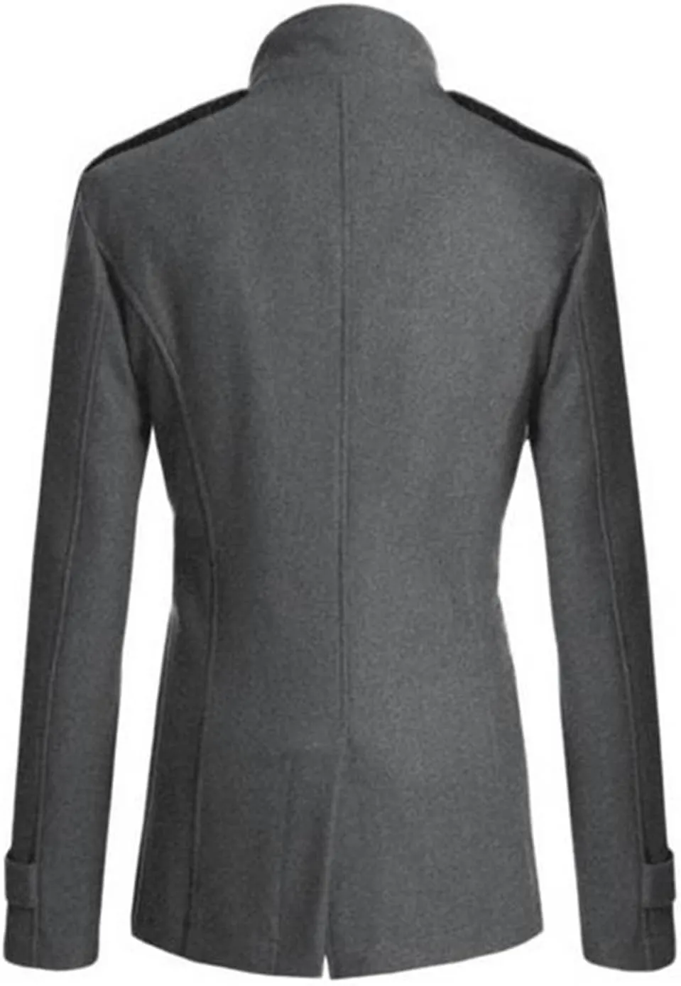 Men's Double Breasted Pea Coat Stylish Casual Wool Blend Trench Coats Slim Fit Lapel Business Jacket Outerwear