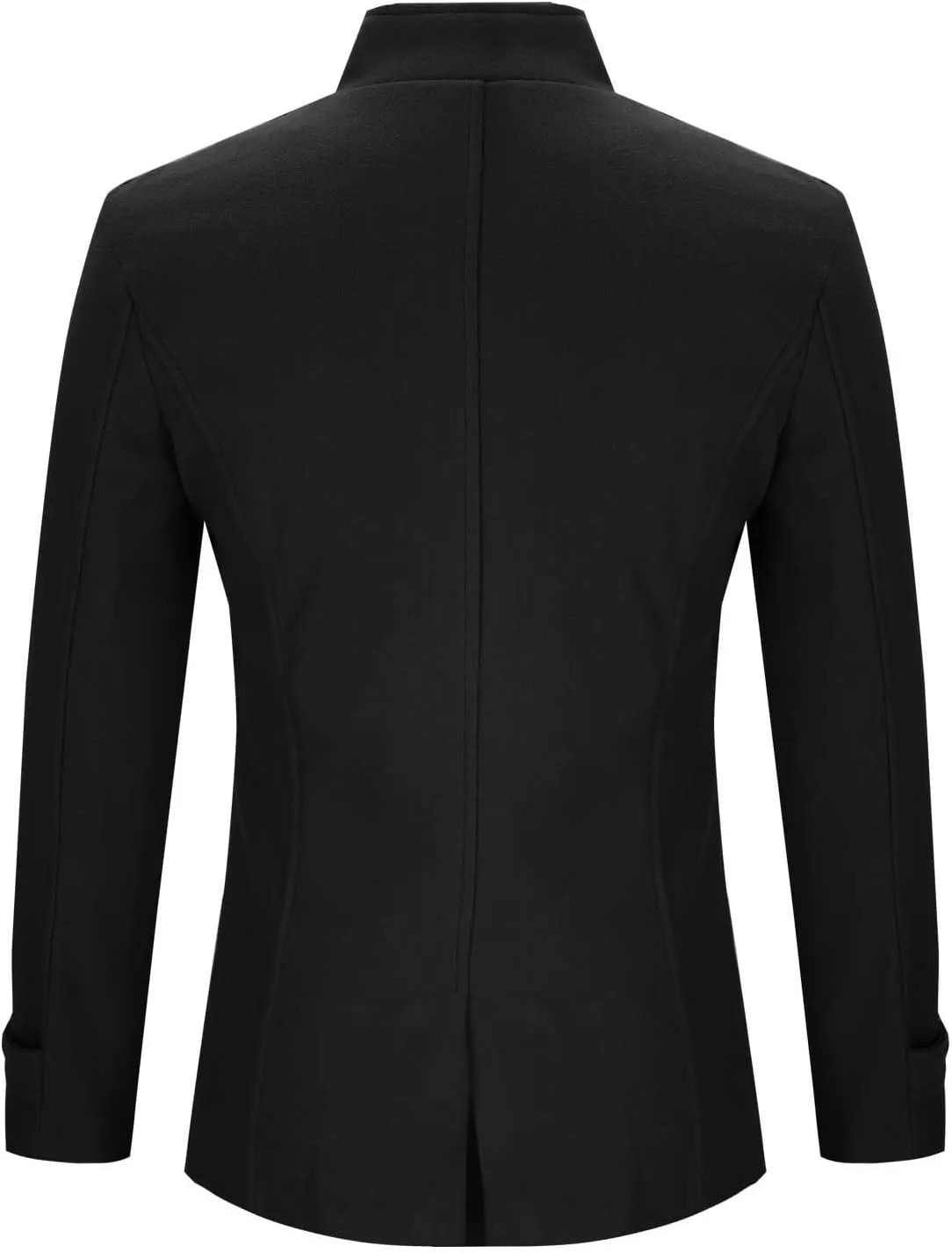 Men's Double Breasted Pea Coat Stylish Casual Wool Blend Trench Coats Slim Fit Lapel Business Jacket Outerwear