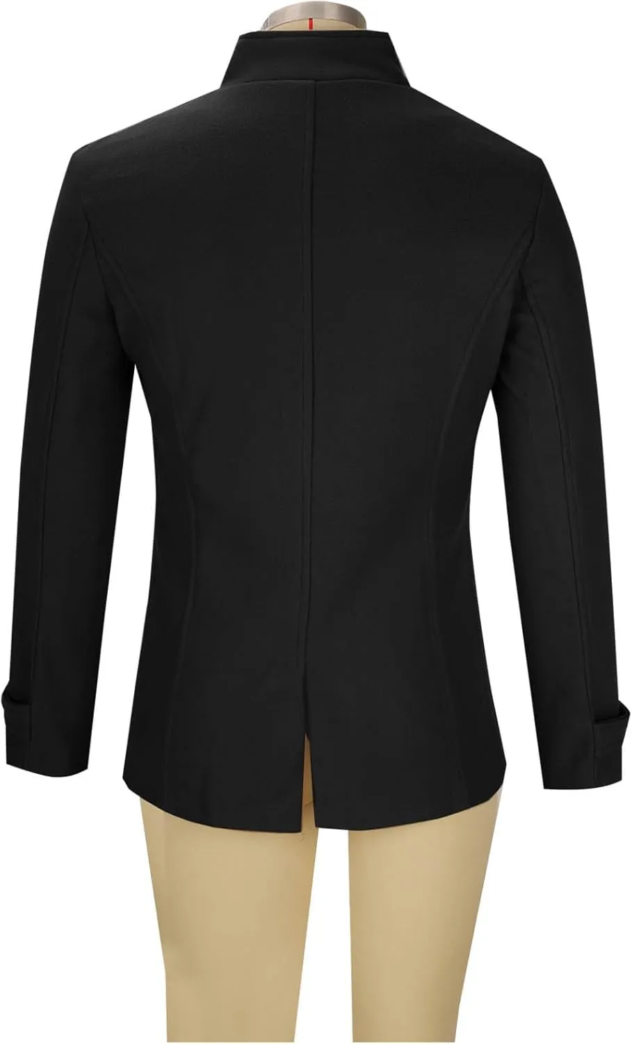 Men's Double Breasted Pea Coat Stylish Casual Wool Blend Trench Coats Slim Fit Lapel Business Jacket Outerwear