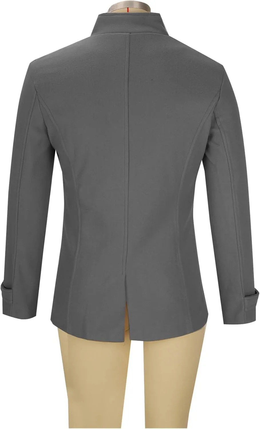 Men's Double Breasted Pea Coat Stylish Casual Wool Blend Trench Coats Slim Fit Lapel Business Jacket Outerwear
