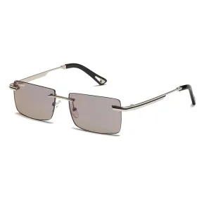 Men's Fevani Light Brown Classic Platinum Toned Rectangular sunglasses