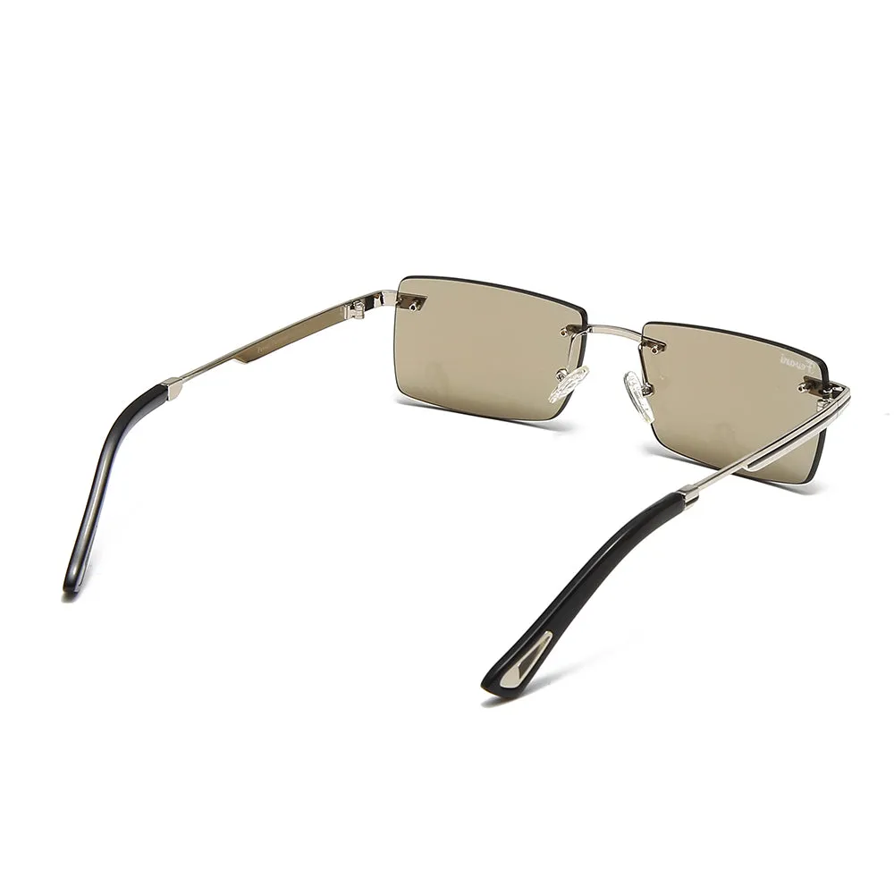 Men's Fevani Light Brown Classic Platinum Toned Rectangular sunglasses