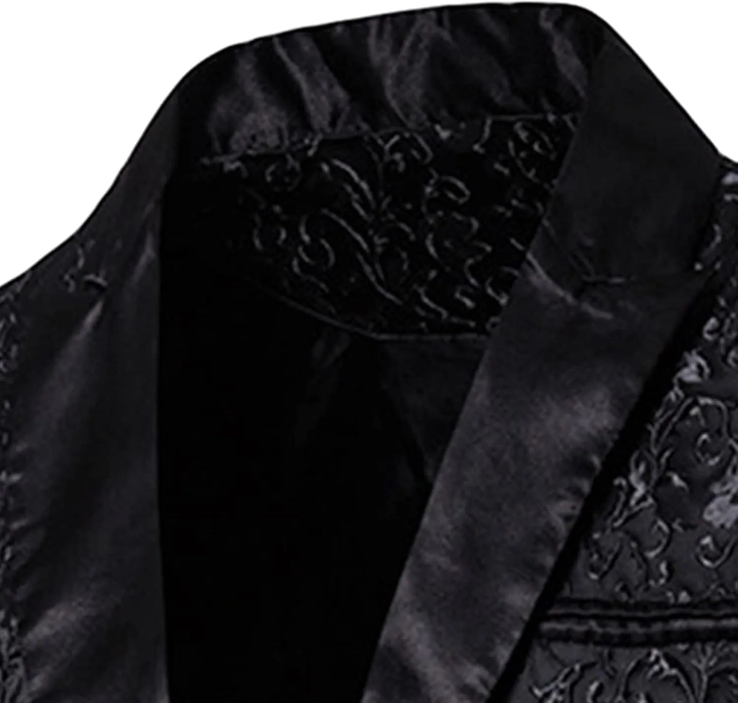 Men's Floral Jacquard Suit Jacket One Button Stylish Print Tux Blazer Notched Lapel Wedding Dinner Dress Tuxedo