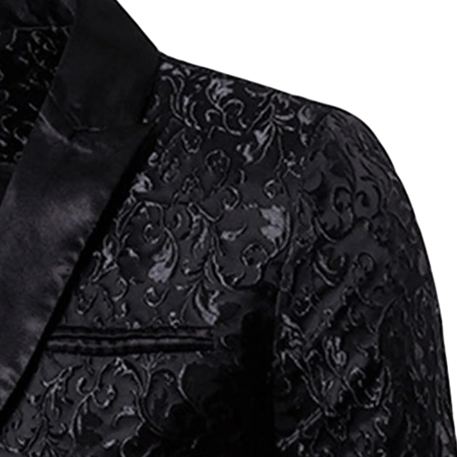 Men's Floral Jacquard Suit Jacket One Button Stylish Print Tux Blazer Notched Lapel Wedding Dinner Dress Tuxedo