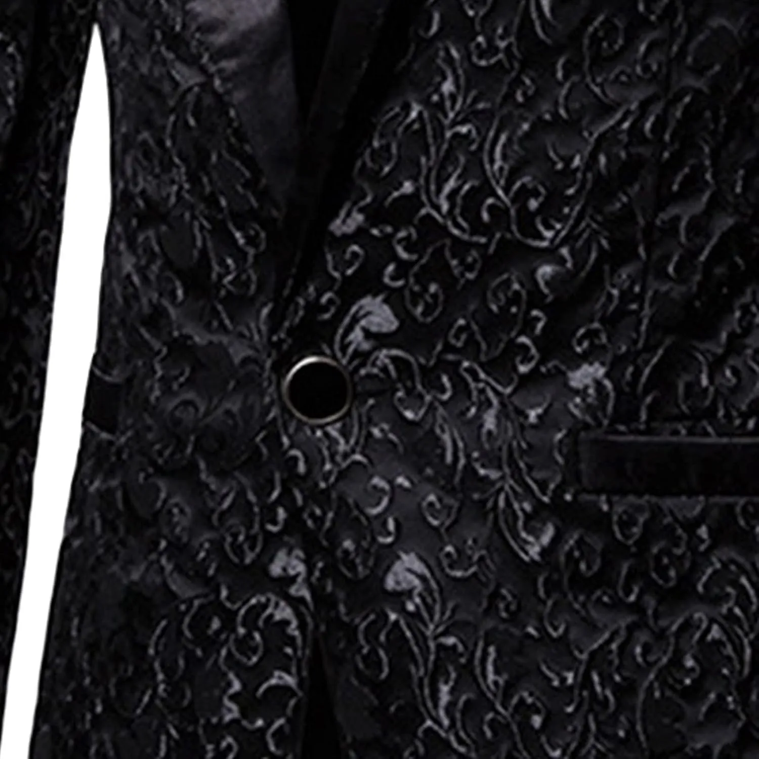 Men's Floral Jacquard Suit Jacket One Button Stylish Print Tux Blazer Notched Lapel Wedding Dinner Dress Tuxedo