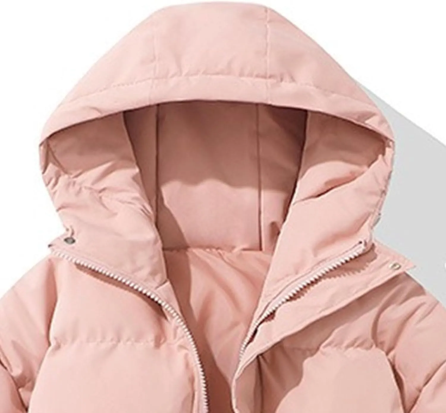 Mens High Neck Hooded Zipper Parka Casual Warm Fashion Puffer Jacket Stylish Design Cotton-Padded Coat