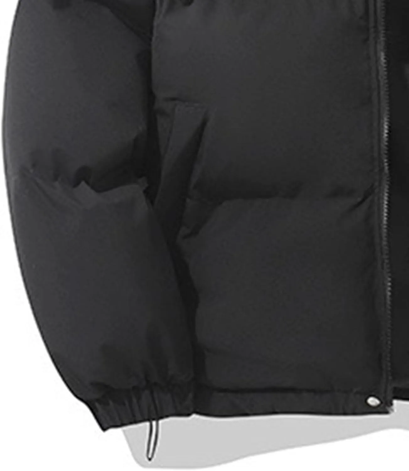 Mens High Neck Hooded Zipper Parka Casual Warm Fashion Puffer Jacket Stylish Design Cotton-Padded Coat