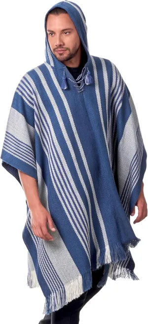 Men's Hooded Alpaca Poncho - Handmade Cape - Winter Fashion - Traditional Peruvian Poncho - Home Cloak Coat