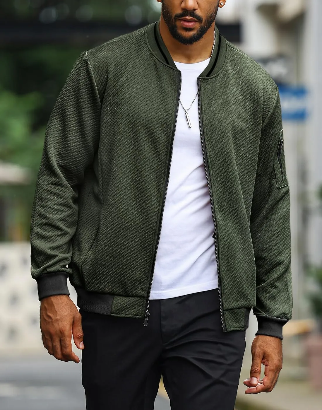 Mens Loose Fit Lightweight Jacket Casual Stylish bomber Jacket