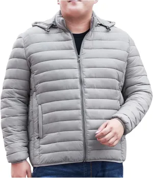 Men's Puffer Jacket Plus Size Lightweight Down Jacket Packable Quilted Jacket Zip up Padded Coat Warm Winter Jacket
