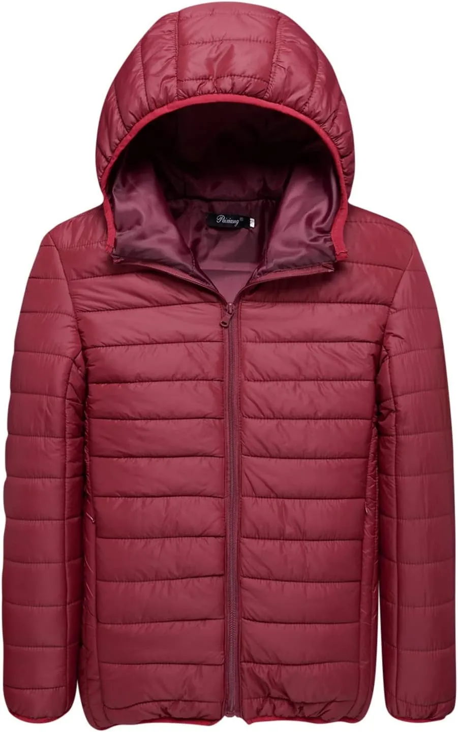 Men's Puffer Jacket Slim Fit Lightweight Down Coat with Hood Packable Quilted Jacket Casual Warm Winter Jacket