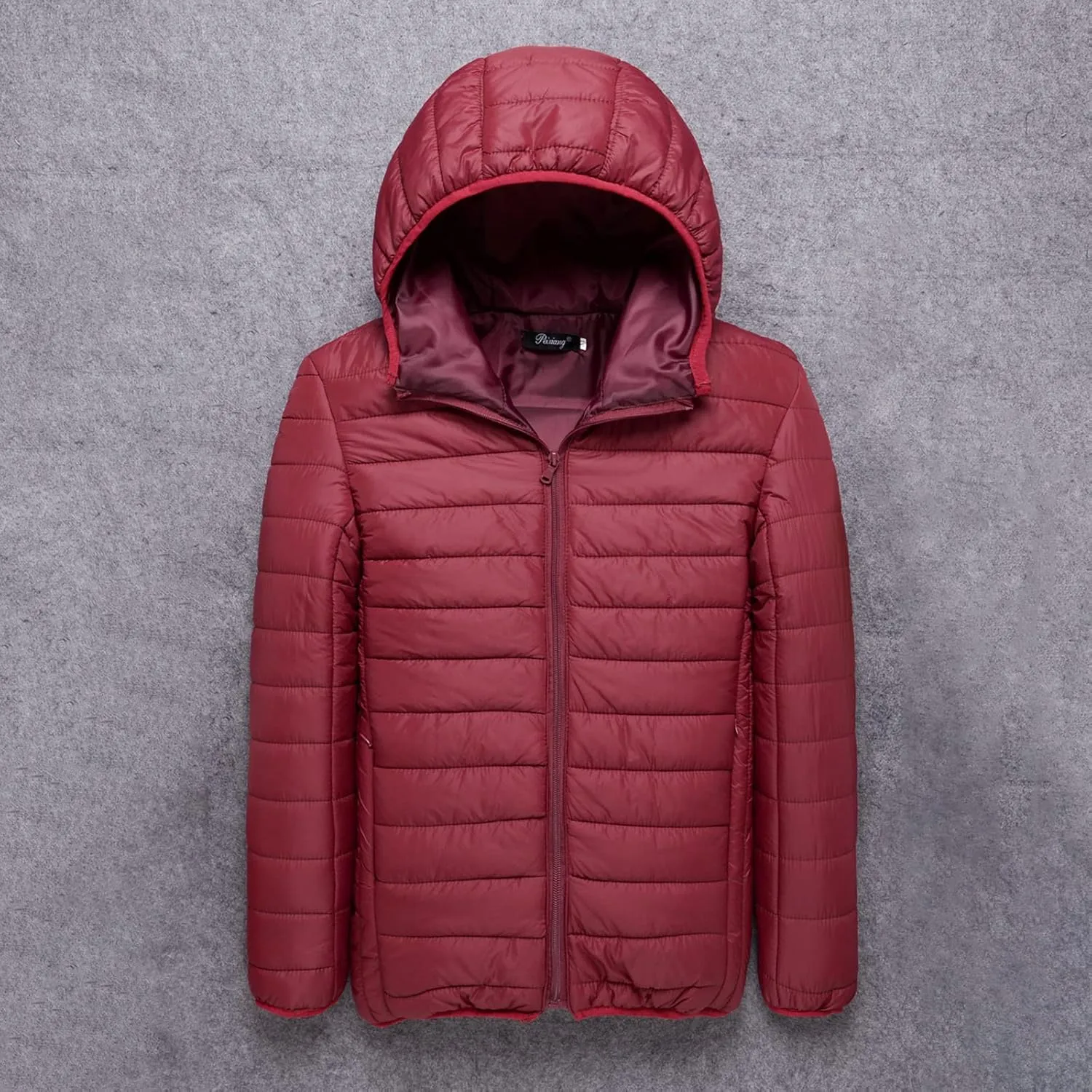 Men's Puffer Jacket Slim Fit Lightweight Down Coat with Hood Packable Quilted Jacket Casual Warm Winter Jacket