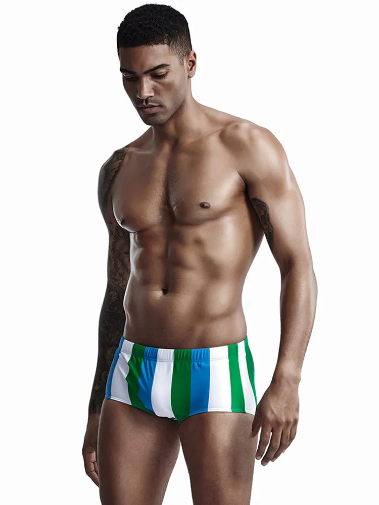 Mens Sexy Breathable Soft Stripe Swim Briefs
