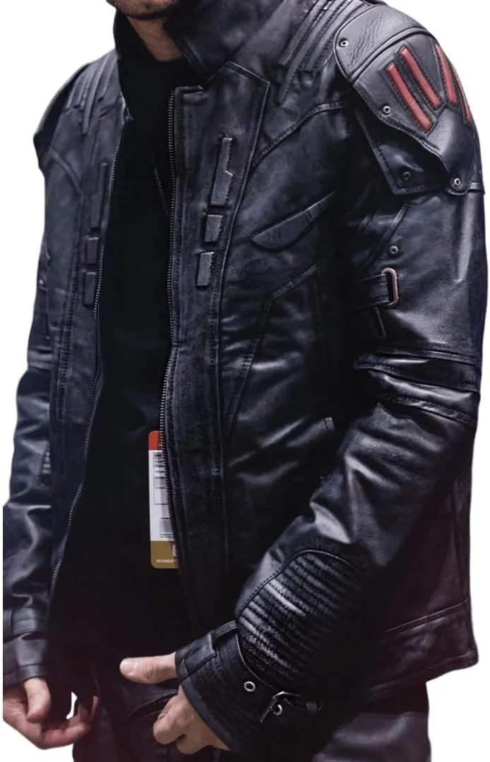 Men's Transformers Autobot Shield Black Armor Leather Jacket - Stylish Outerwear for Fans