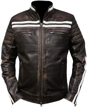 Men's Vintage Retro Biker Motorcycle Stylish Genuine Leather Jacket | Motorcycle Distressed Cafe Racer Leather Jacket