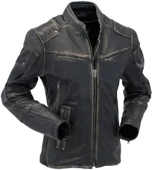 Men's Vintage Retro Biker Motorcycle Stylish Genuine Leather Jacket | Motorcycle Distressed Cafe Racer Leather Jacket