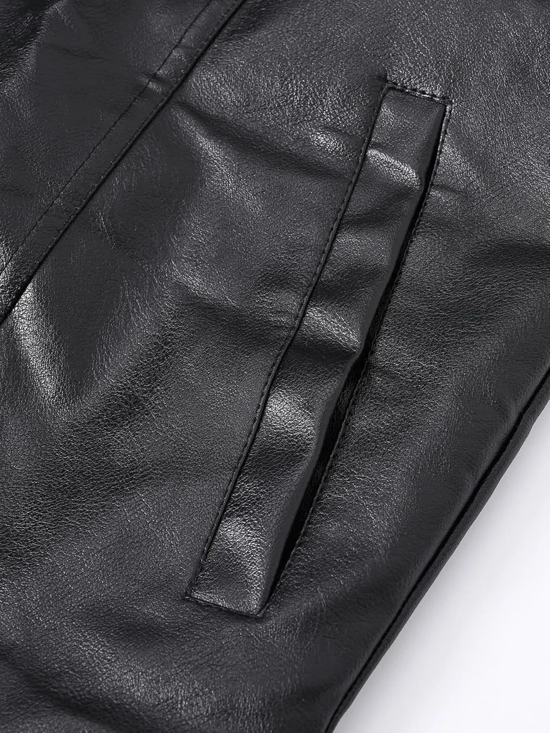 Men's Zipper PU Faux Leather Sleeveless Waistcoat Motorcycle Biker Vest Jacket