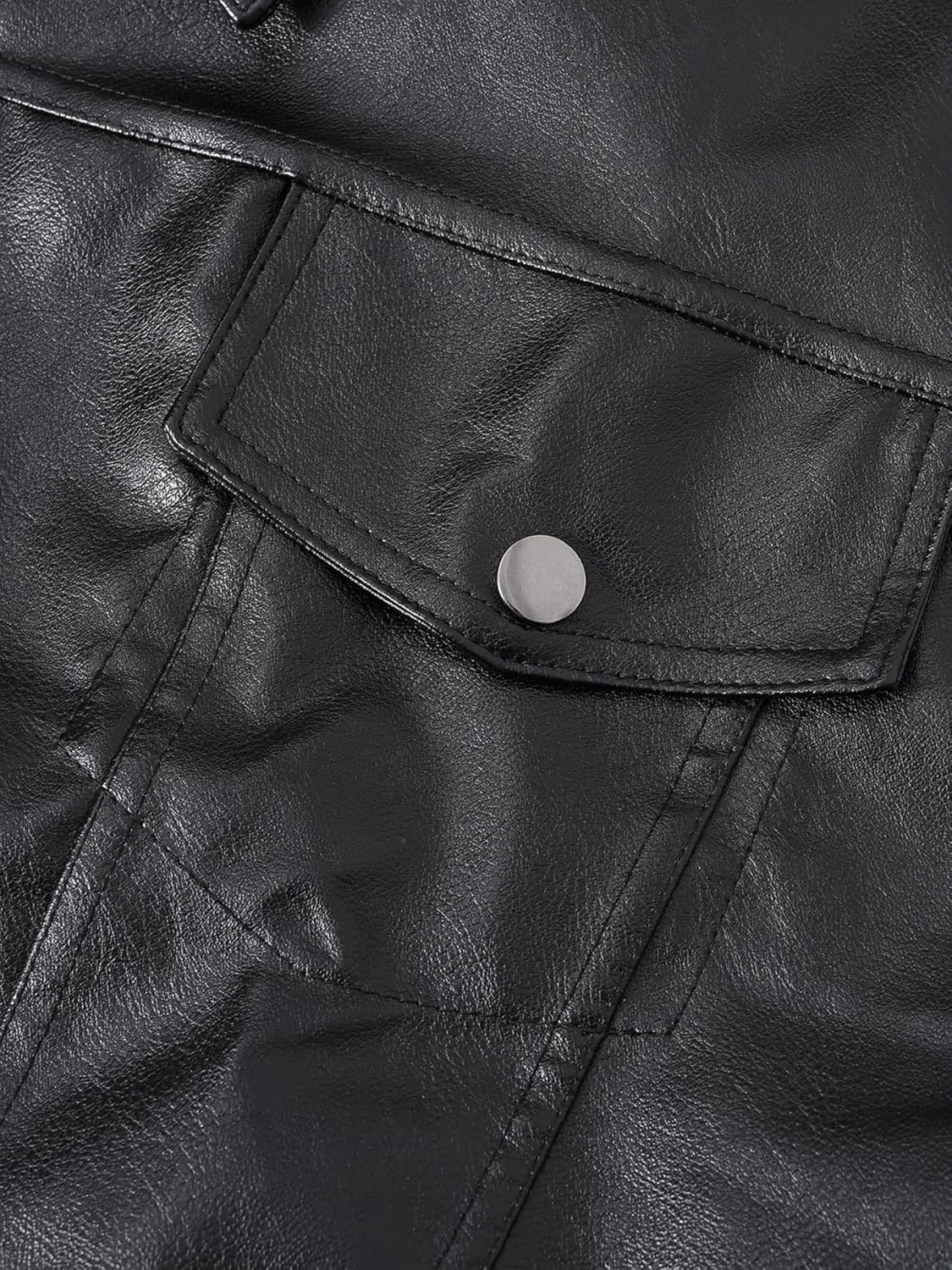 Men's Zipper PU Faux Leather Sleeveless Waistcoat Motorcycle Biker Vest Jacket