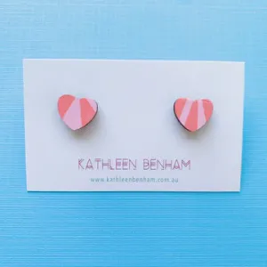 Mini Heart Wood Studs