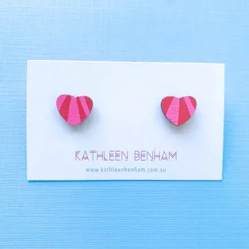 Mini Heart Wood Studs