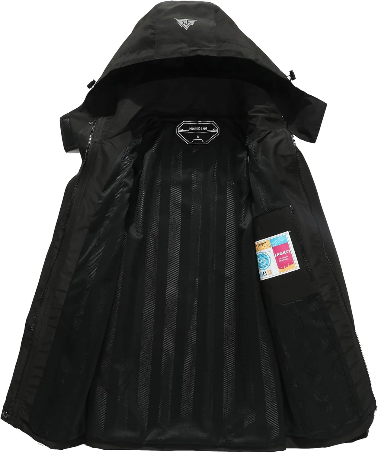 MOERDENG Women's Waterproof Rain Jacket Lightweight Raincoat Outdoor Hooded Windbreaker Cycling Hiking Jacket
