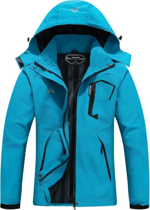 MOERDENG Women's Waterproof Rain Jacket Lightweight Raincoat Outdoor Hooded Windbreaker Cycling Hiking Jacket